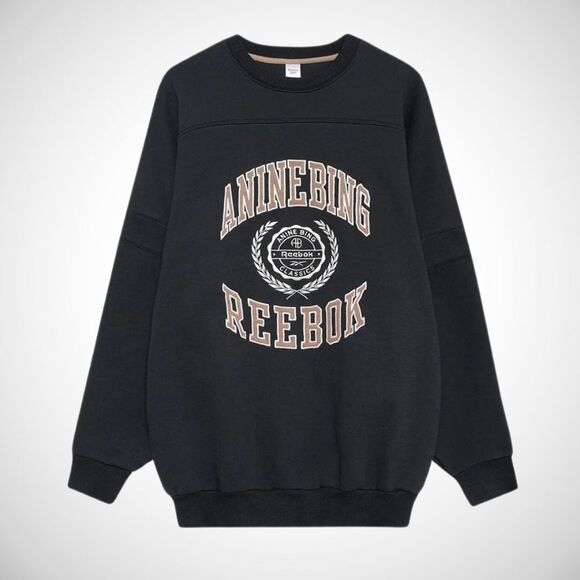 NEW Anine Bing x Reebok Oversized Sweatshirt | Black | Size Medium - Picture 1 of 9